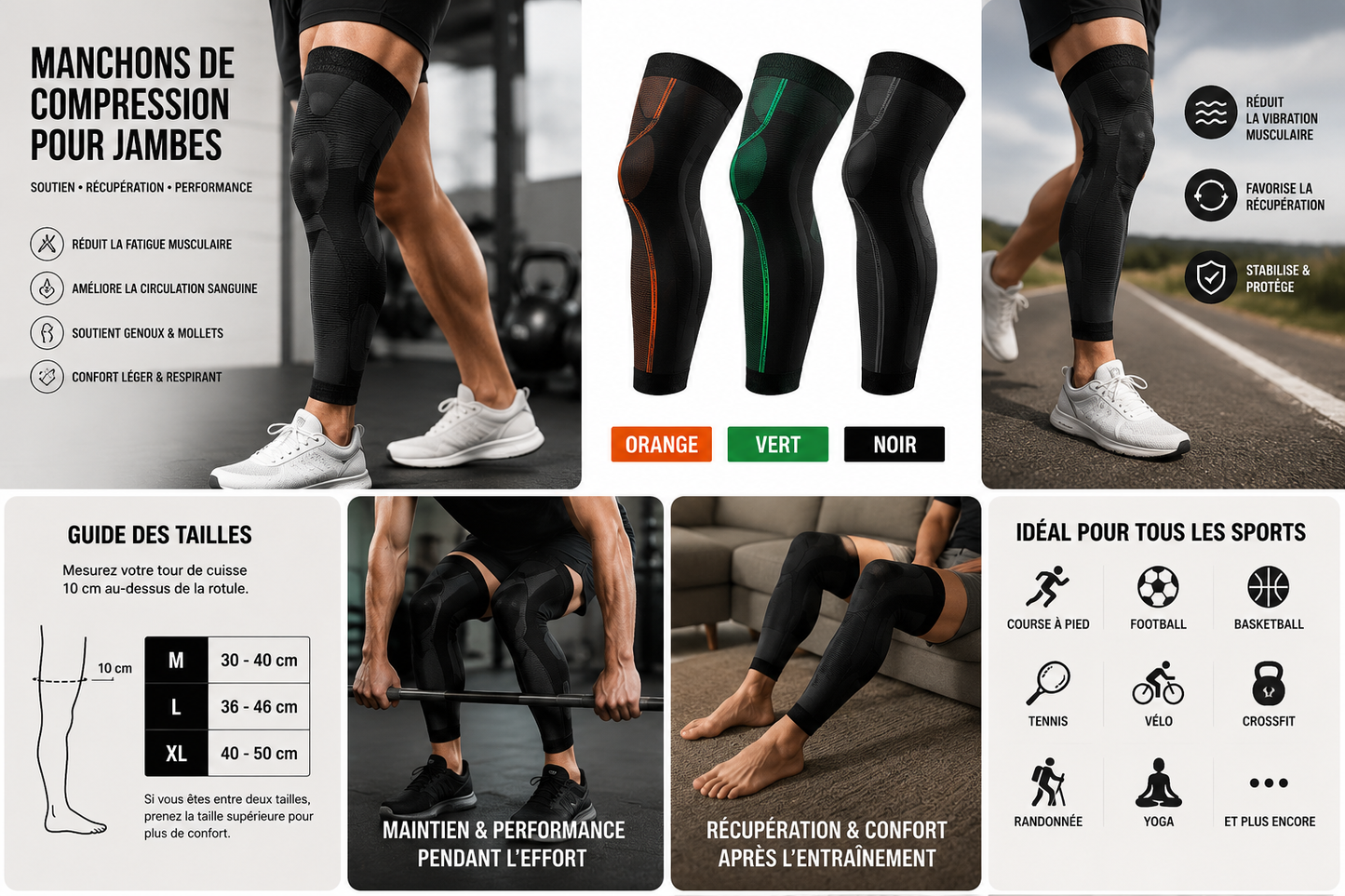 manchons de compression pour genoux